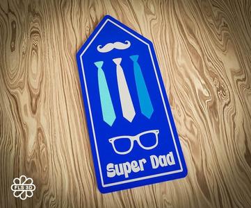 Super Dad | 3D-Printed Bookmark