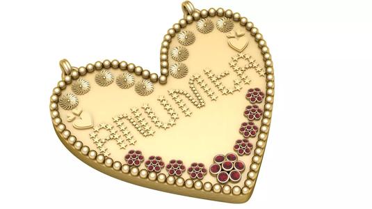 Anumita Star-Engraved Heart Pendant