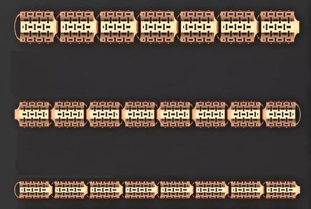 3 Size Gold Bracelet 3dm stl renders details