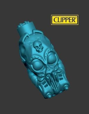 CLIPPER ALIEN WARRIOR CIGARETTE LIGHTER CASE