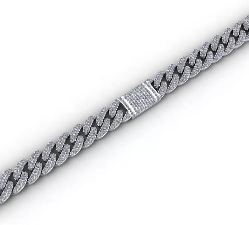 Diamond cuban chain link width 12mm