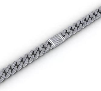 Diamond cuban chain link width 12mm