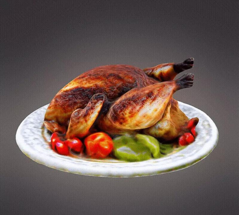 Roasted chicken realistic