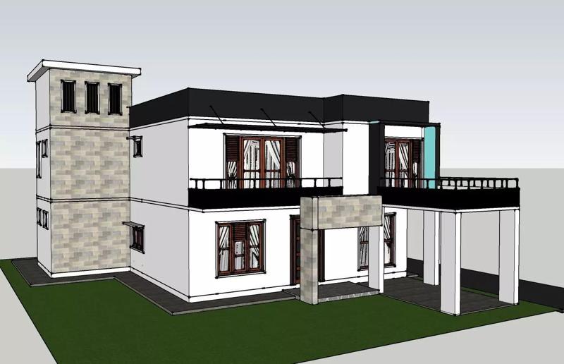 Box type house design model