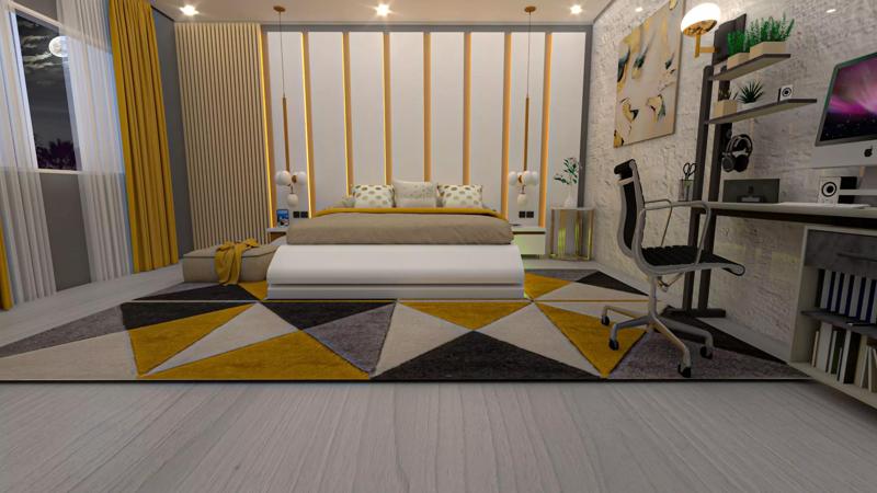 LUXURY AND STYLISH 3D BEDROOM