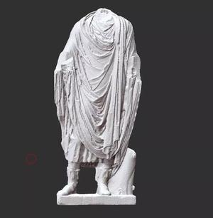 idealised 3D model roman statue with cloak