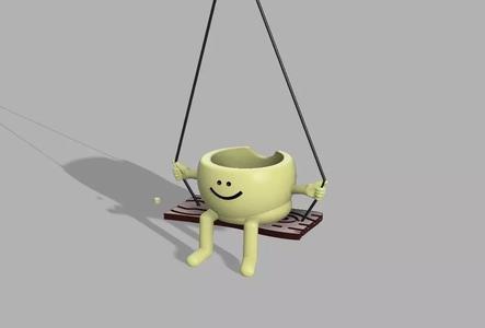 Swinging flower pot