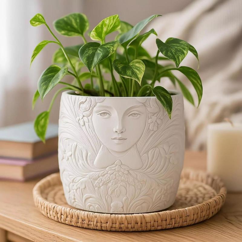 Art Nouveau Plant Pot with Drainage No Supports Elegant Planter