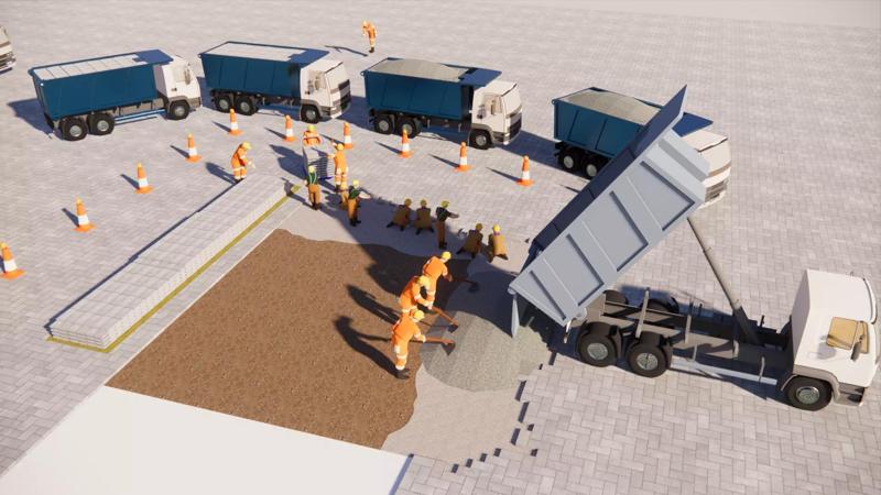 leveling construction site