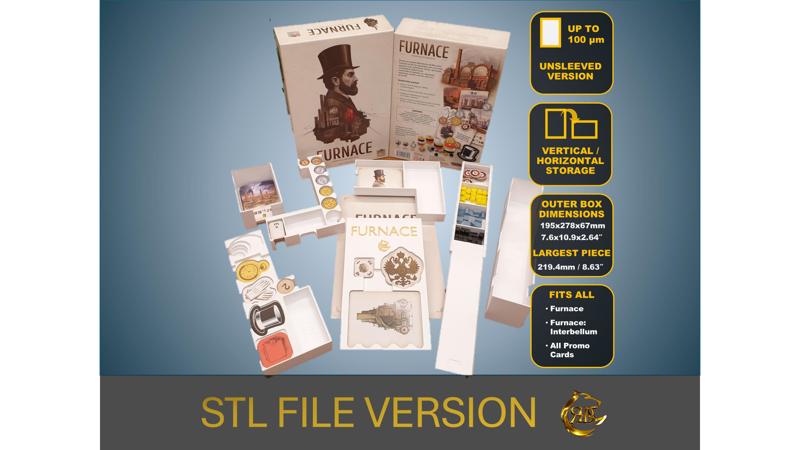 Furnace+Furnace Interbellum +Promo Cards+Playmat Board Game Organizer | Insert | Premium Storage Solution-Unsleeved-STL file for 3D Printing