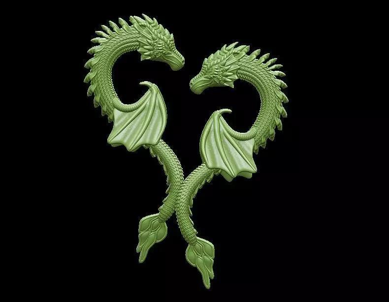 Detailed Sculpt Twing Dragon Pendant