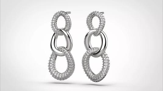 Chain earring stl obj 3D print model ER021 3D print model