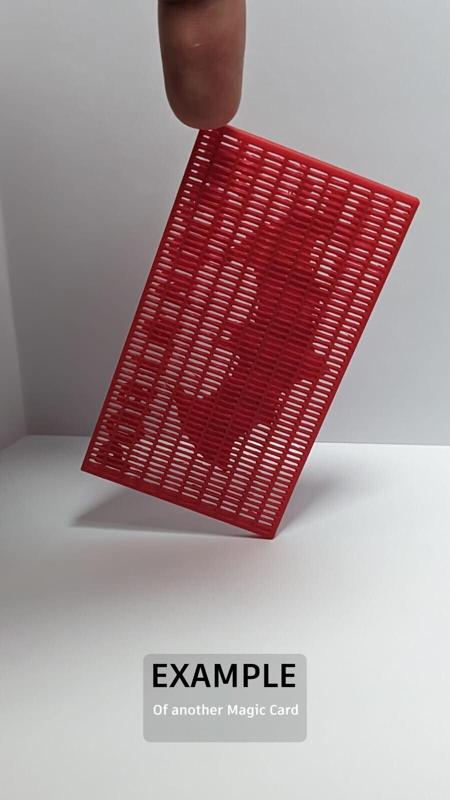 magic card: water illusion  - textflip opticall illusion stl decoration setup