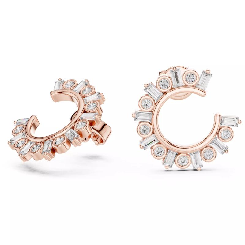 Moon Diamond Hoops Earrings 3dm stl renders animation videos