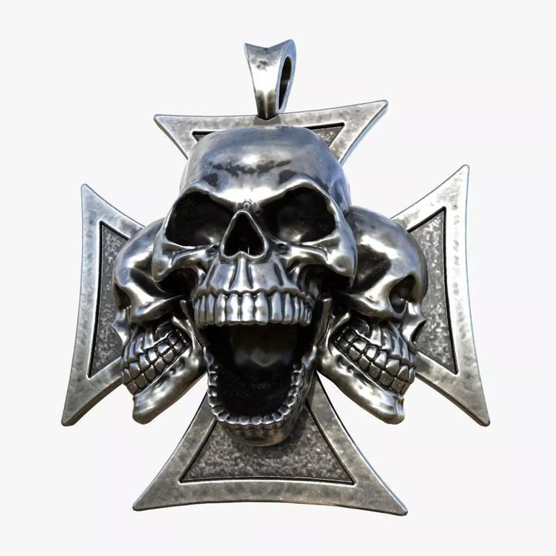 Maltese Cross 3SKL Biker Pendant
