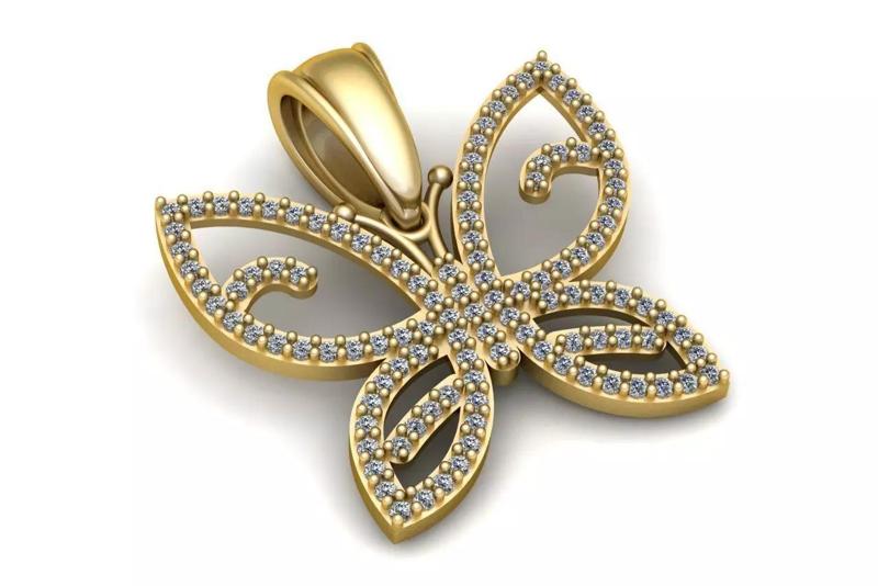 HIP HOP BUTTERFLY STYLE PENDANT 3D PRINTABLE MODEL