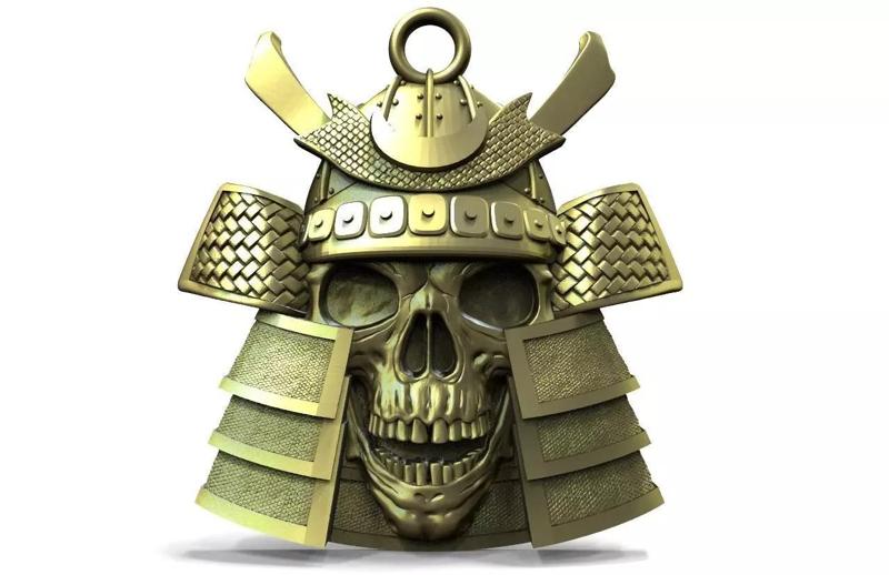 Samurai skull pendant