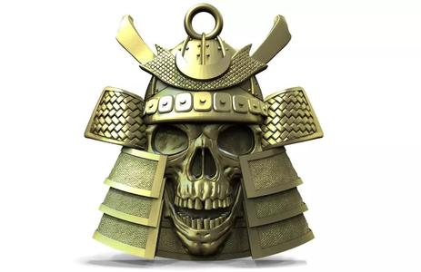 Samurai skull pendant