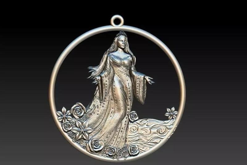 Iemanja 3d Print Model pendant with woman in it