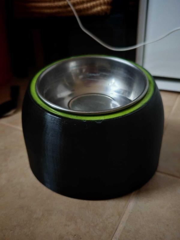 Modern Cat Food and Water Stand