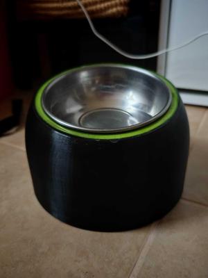 Modern Cat Food and Water Stand