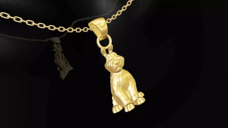 Sheepdog Gold Pendant Jewelry