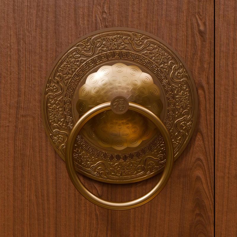 Chinese Style Vintage Door Knocker 7- High Poly 3D Model