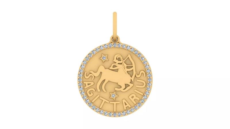 Sagittarius Zodiac Medallion Pendant
