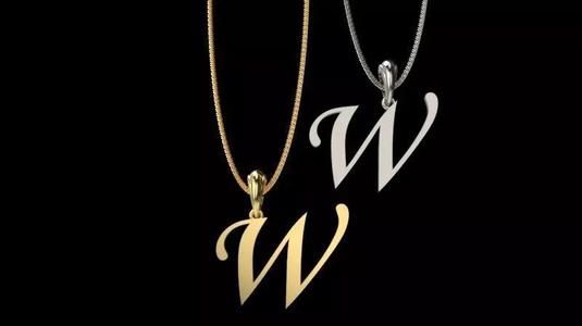 Letter W NECKLACE pendant 3D print model