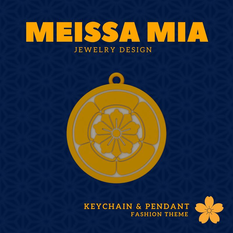 Coat of arm and Heritage Insignia - Carry Tradition – 3D Print File for Samurai Crest Keychain & Pendant - Japanese Samurai Family Crest Keychain - Kamon Pendant - Girl's Fashion Accessories