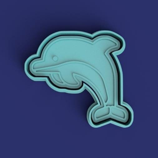 dolphin cutter + dolphin stamp / dolphin cutter + stamp