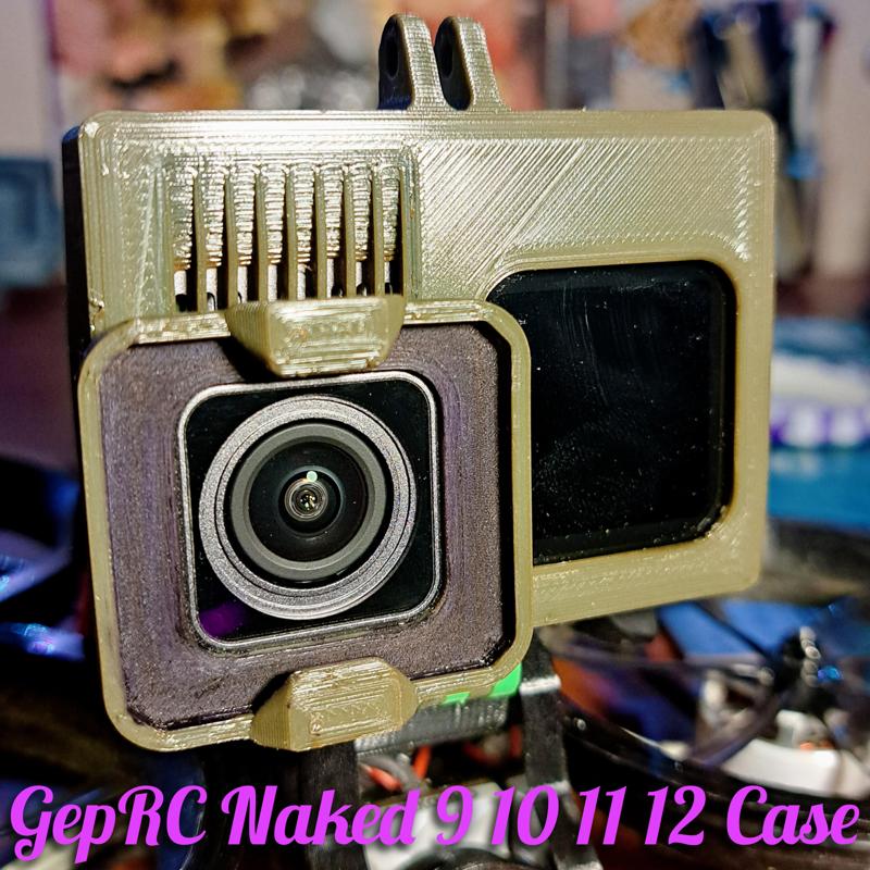 GepRC Naked GoPro Hero 9 10 11 & 12 Case w TBS ND Filter Holder - Double Mounting Loops - Body Centered