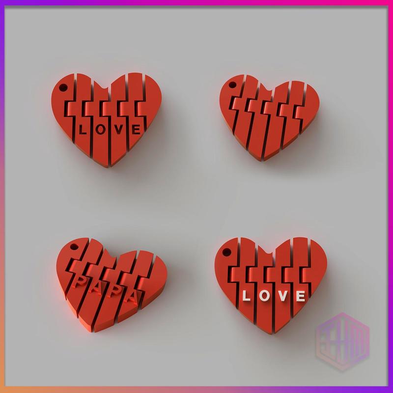 FATHER'S DAY ARTICULATED HEART KEY RING PACK