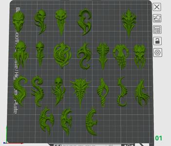 Biomech/Alien Style Pendants - Set of 22 -Commercial use