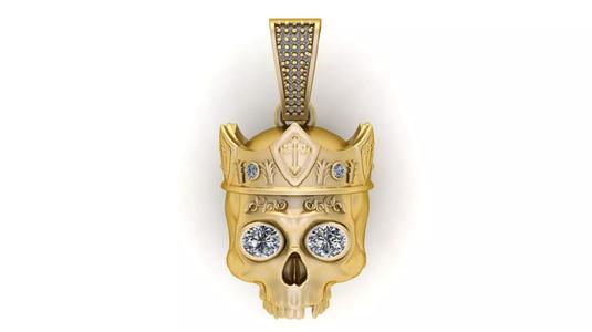 SKULL CROWN PENDANT 3D PRINTABLE MODEL