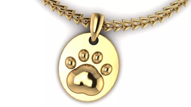 DOG POW PANDANT 3D PRINTABLE MODEL