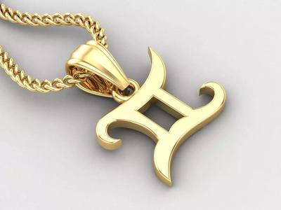 Gemini Light Gold Pendant Version 5