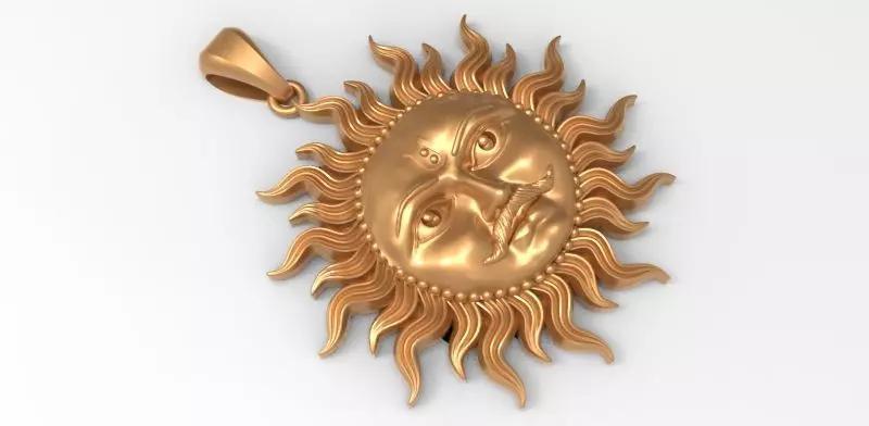Smiling Sun FACE Pendant necklace charm jewelry