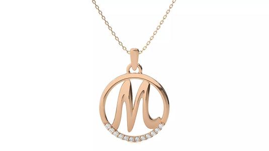 Letter Alphabet-M pendant 3dm render detail