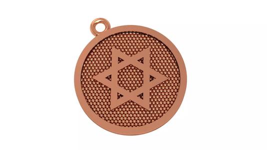 Star of David Plain Gold Pendant Necklace