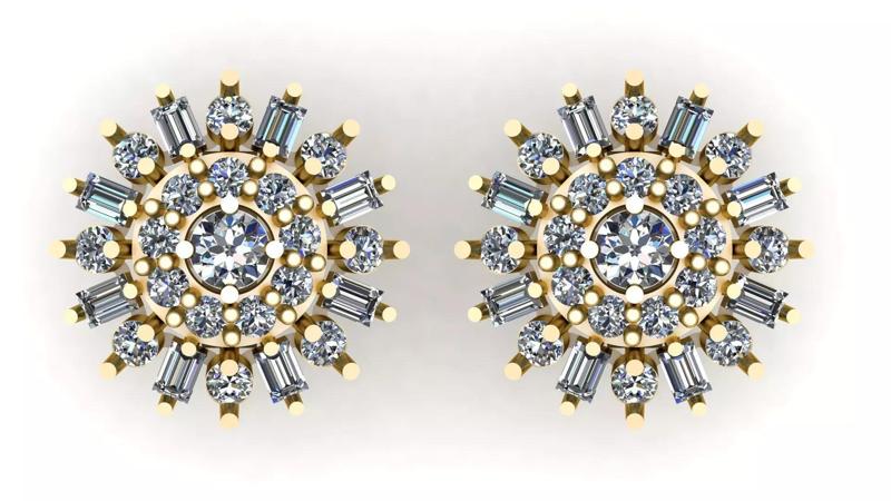 SOLITSRE DAIMOND EARRING 3D PRINTABLE MODEL