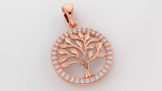 3dm and stl tree pendant printable jewelry model