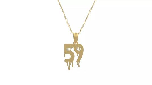 Model 1292 59 Bloody Terror Initial Number Pendant