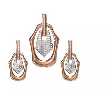 Women Earrings Pendant Set STL FBX JCD Details