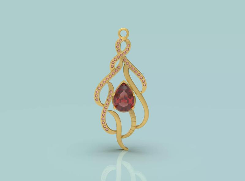 Fancy Gold Pendant - 0118