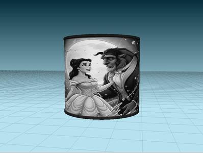 LITHO ABAT JOUR Beauty and the beast e14 and e27