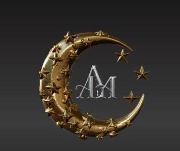Elegant Celestial Symbol Display Model - Detailed Marian Emblem for 3D Printing