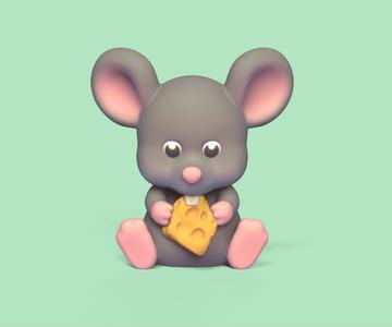Mouse Eating Cheese