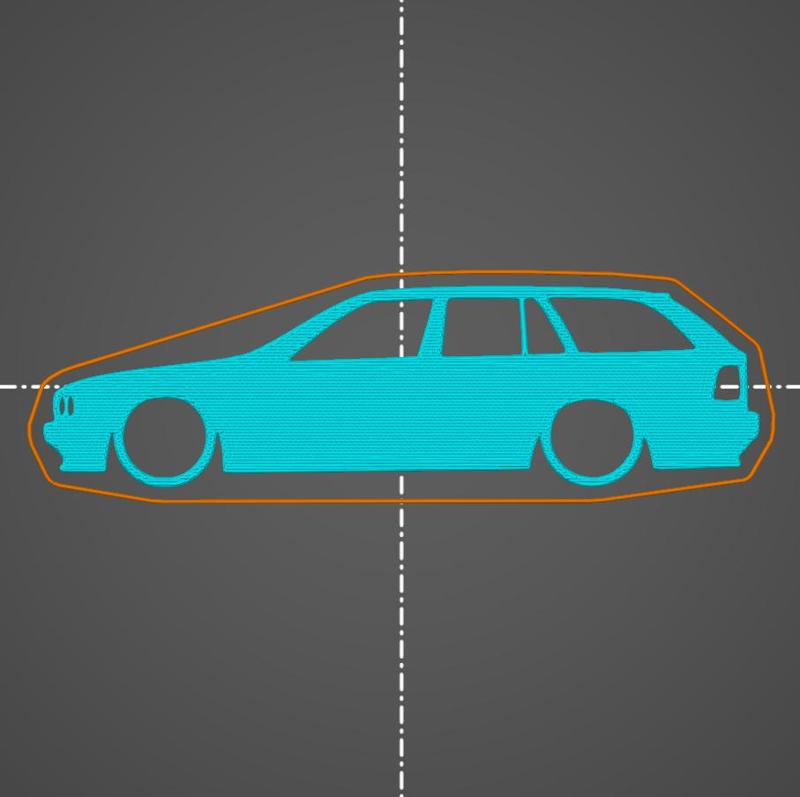 BMW E34 Touring key silhouette