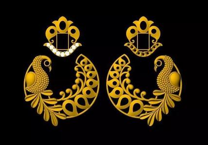 peacock earrings 3dm file